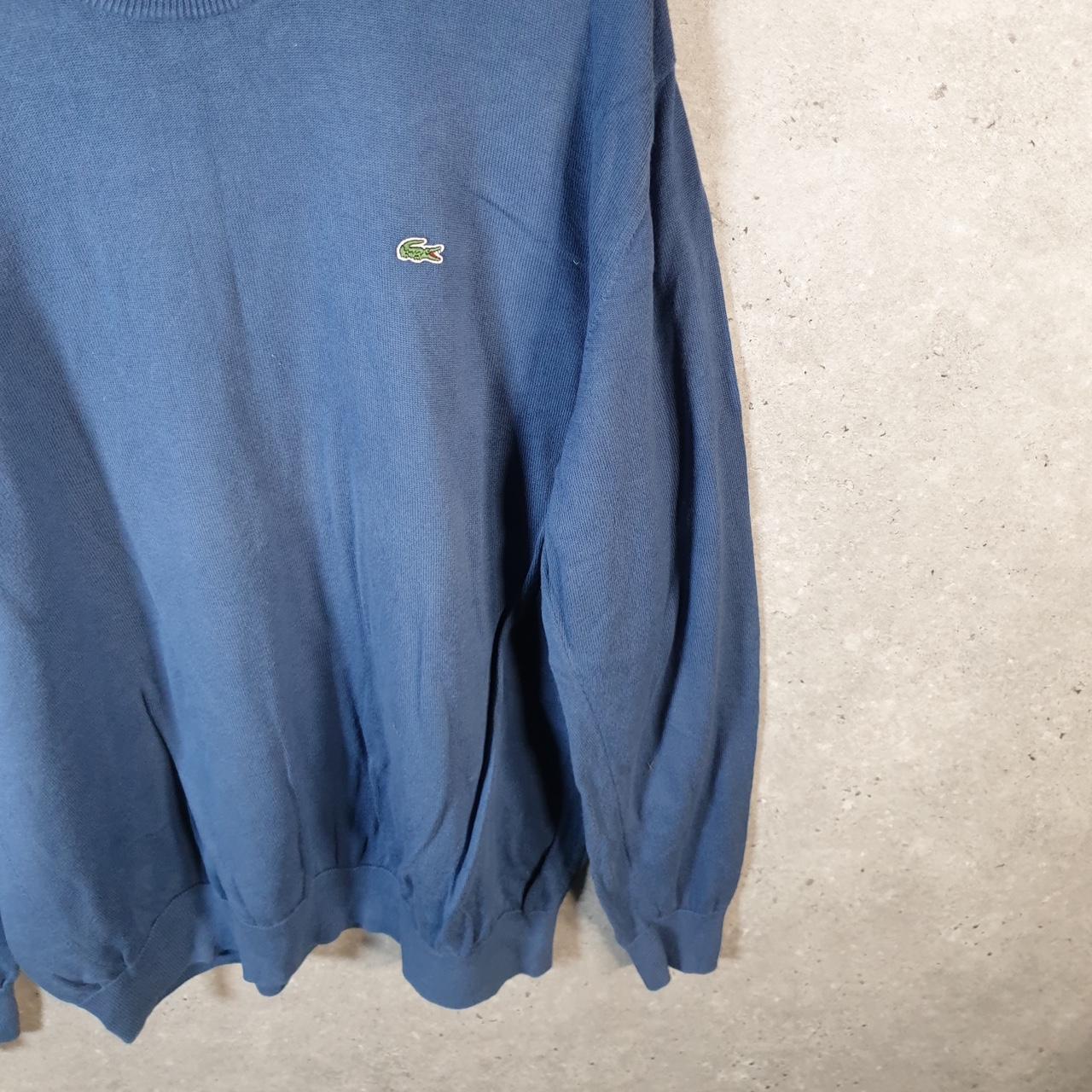 Vintage Lacoste Sweatshirt Men’s XL Blue Pullover Logo Y2K Jumper Logo Casual