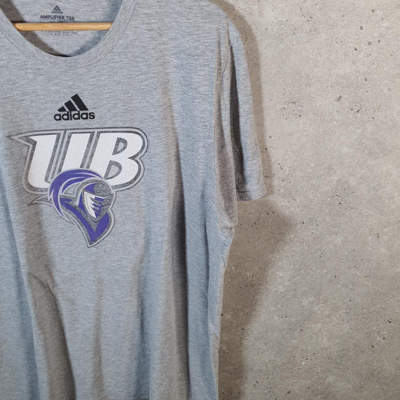 Vintage Adidas Amplifier Baltimore Uni T Shirt Men’s XL Grey Three Stripes Logo Athletic