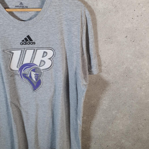 Vintage Adidas Amplifier Baltimore Uni T Shirt Men’s XL Grey Three Stripes Logo Athletic
