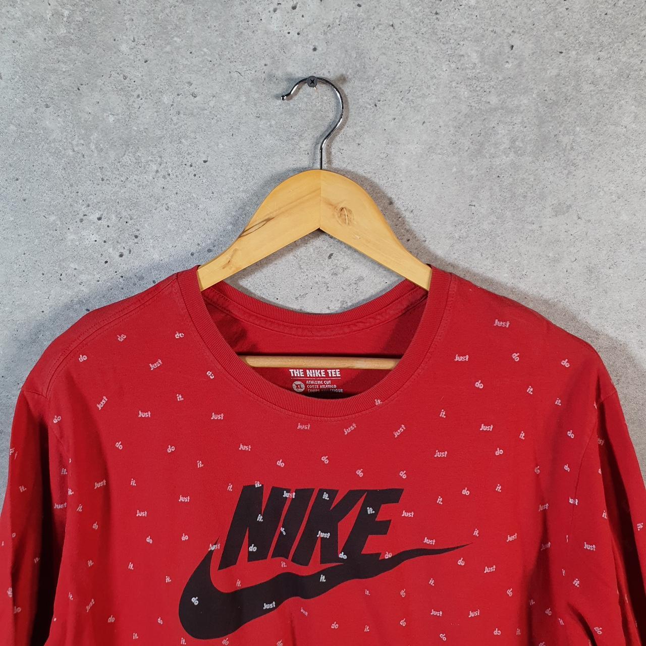 Vintage Nike Club All Over Print AOP T Shirt Men’s XL Red Swoosh Logo Athletic Big Fish Vintage