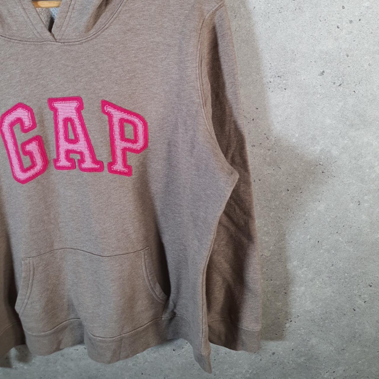 Vintage Gap Spellout Hoodie Womens XL Brown Y2K Sweatshirt Logo Embroidered