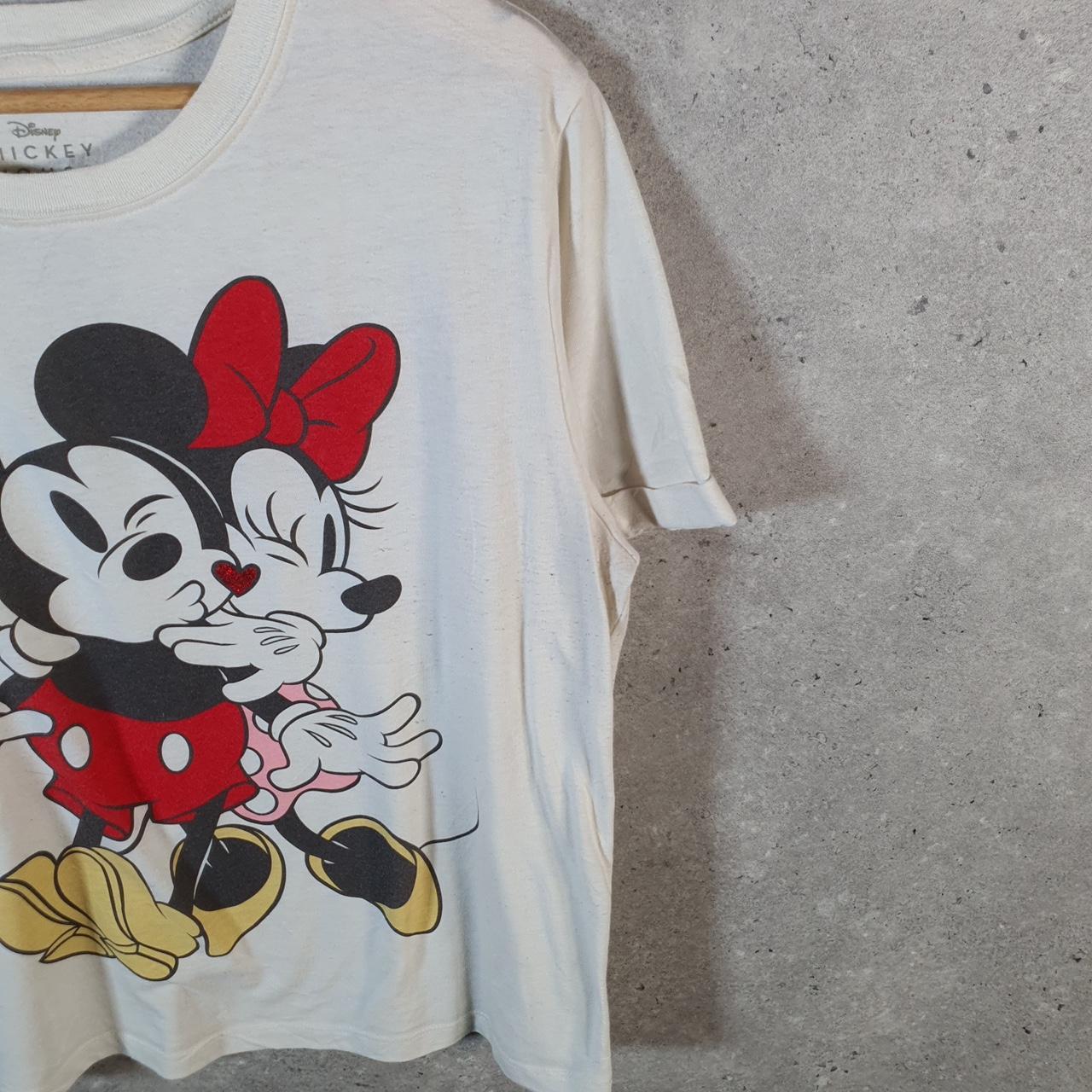 Vintage Disney Land Micky Mouse T Shirt Womens XL White Spellout Graphic