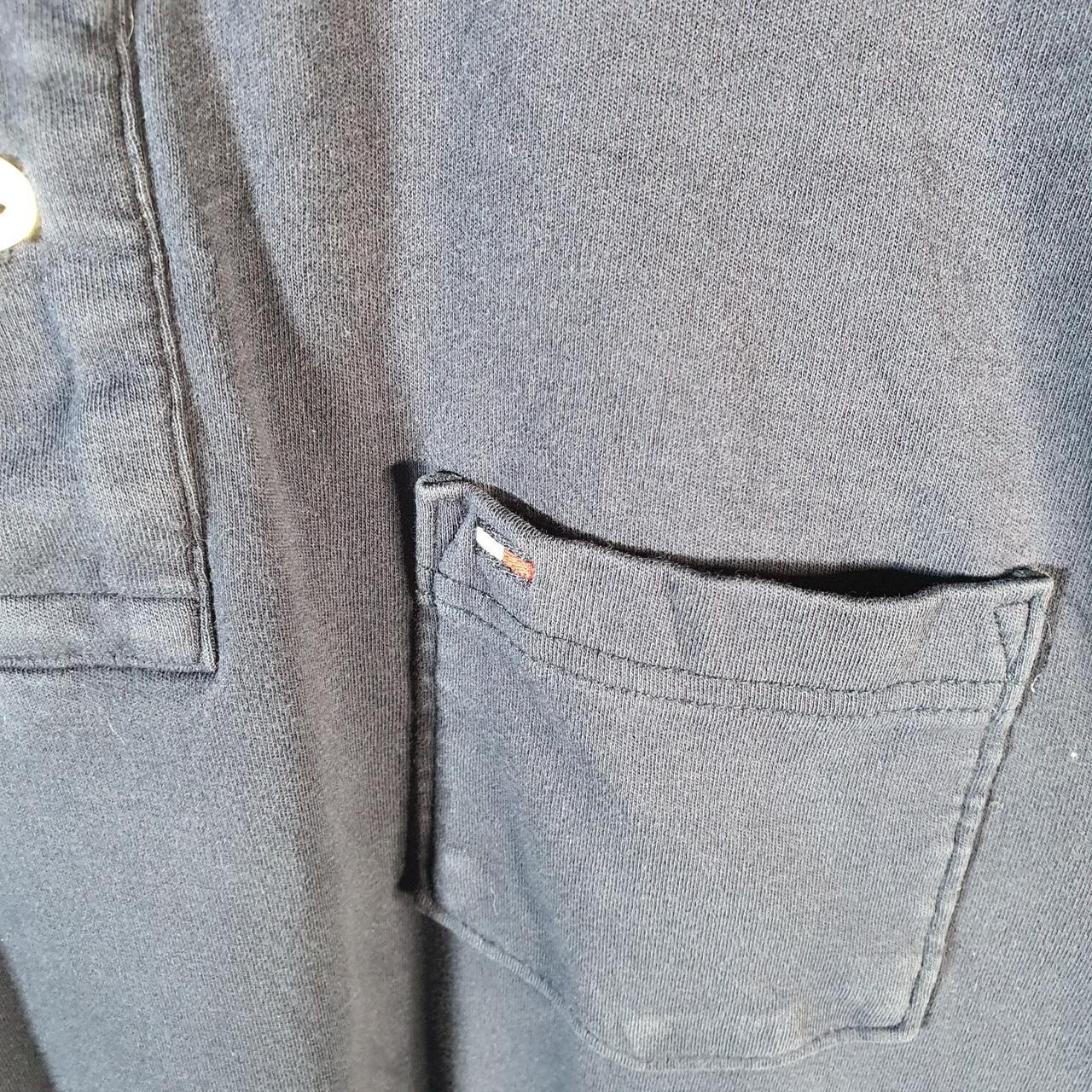 Vintage Tommy Hilfiger Polo Shirt Men’s Large Navy Blue Custom Fit Embroidered Logo