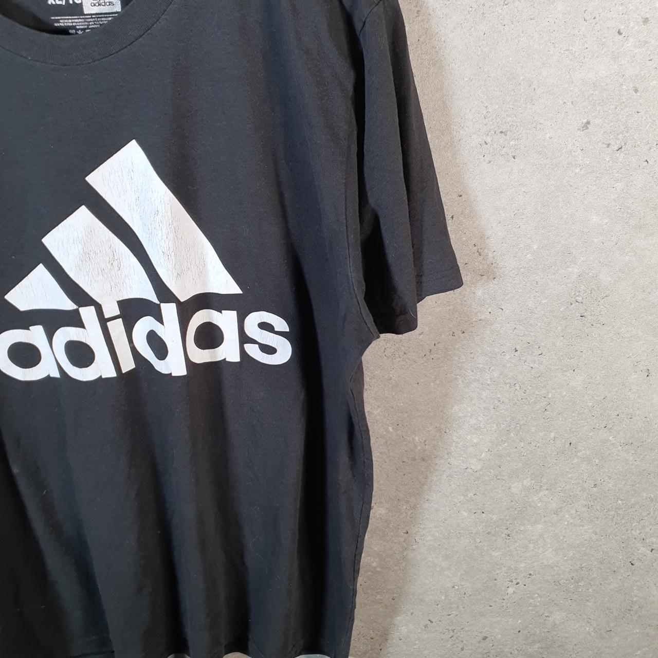 Vintage Adidas Go To Performance T Shirt Men’s XL Black Three Stripes Logo Athletic