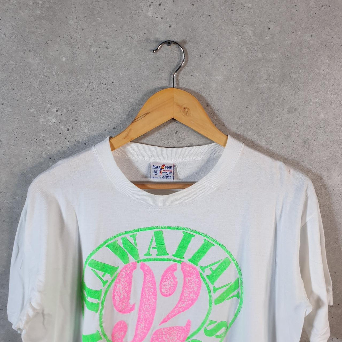 Vintage Poly Tees Hawaiian Islands 1992 USA Single Stitch T Shirt Men’s XL White