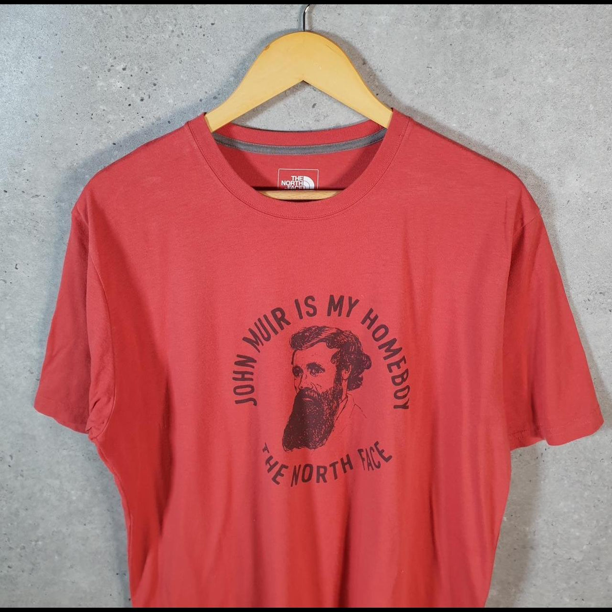 Vintage The North Face TNF Spellout T Shirt Shirt Men’s Large Red Logo Athletic C9607
