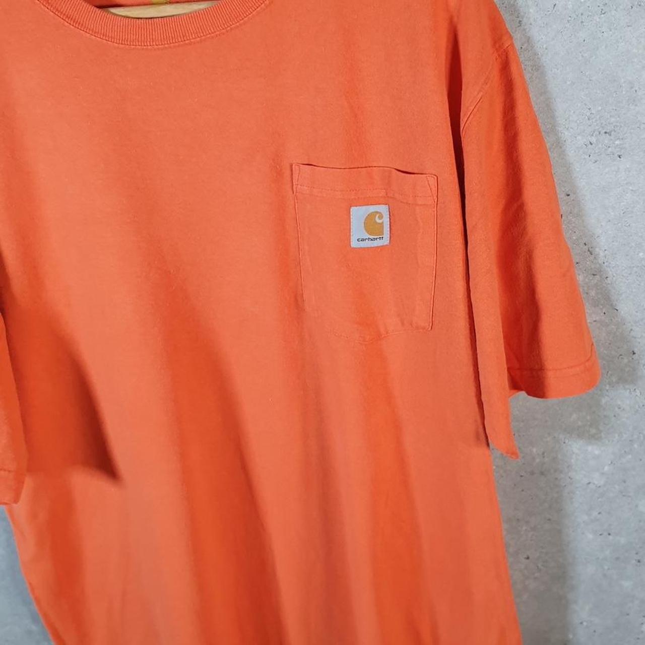Vintage Carhartt Pocket T Shirt Men’s Large Tall Orange Workwear Chore Utility Original Fit