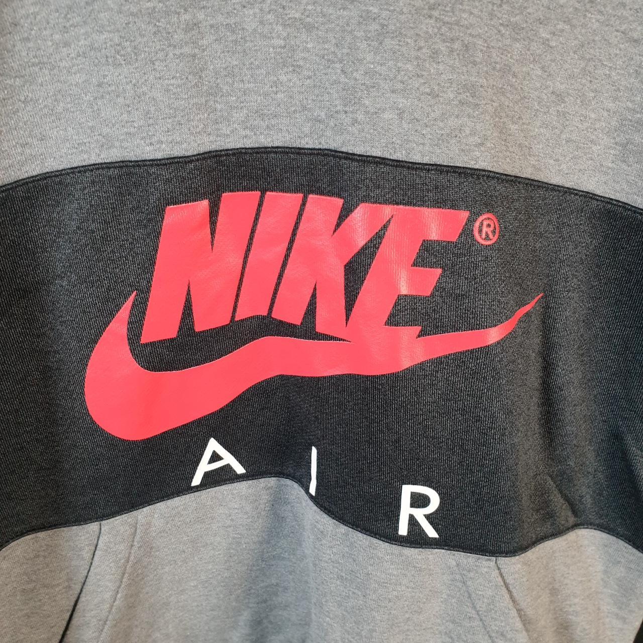 Vintage Nike Air Hoodie Men’s Medium Grey Spellout Swoosh Y2K Pullover