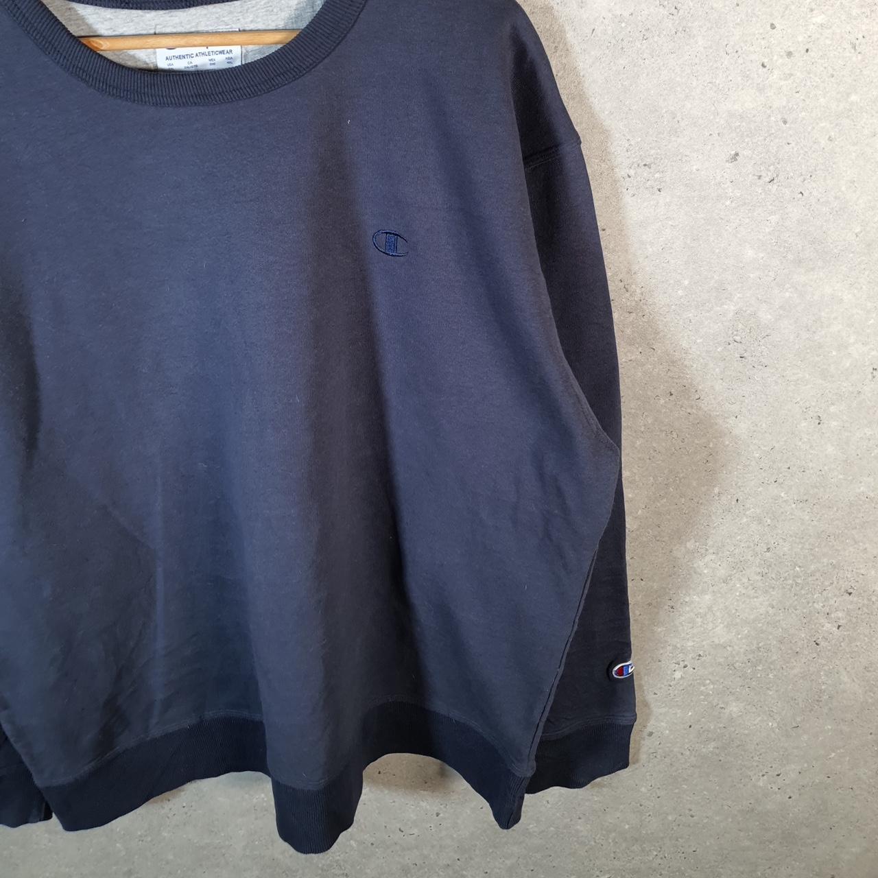Vintage Champion Sweatshirt Men’s 2XL Navy Blue USA Pullover Spellout Logo