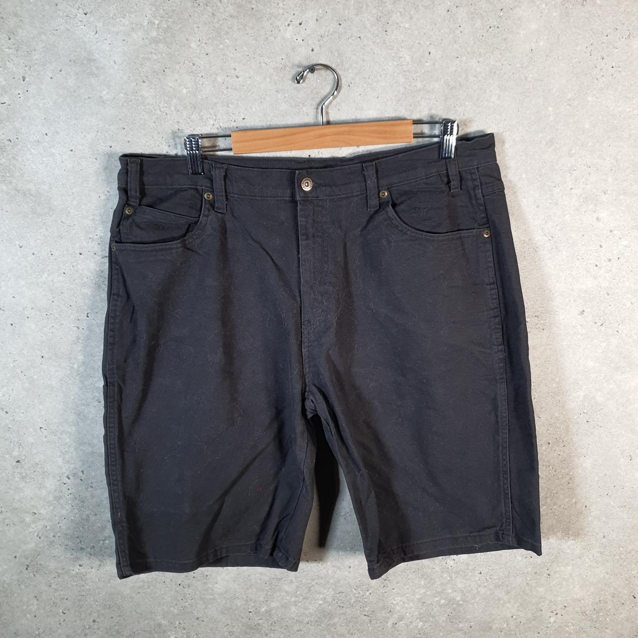 Vintage Dickies Baggy Chino Shorts Jorts Cargo Mens W36 Black Regular Fit