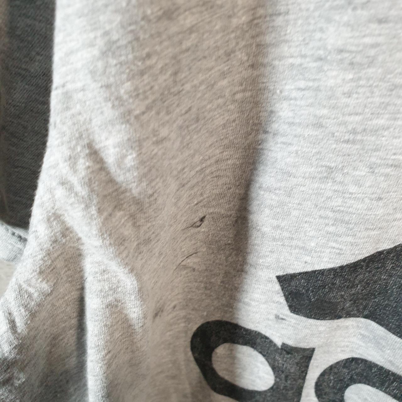 Vintage Adidas Amplifier Spellout T Shirt Men’s Large Grey Three Stripes Logo Athletic