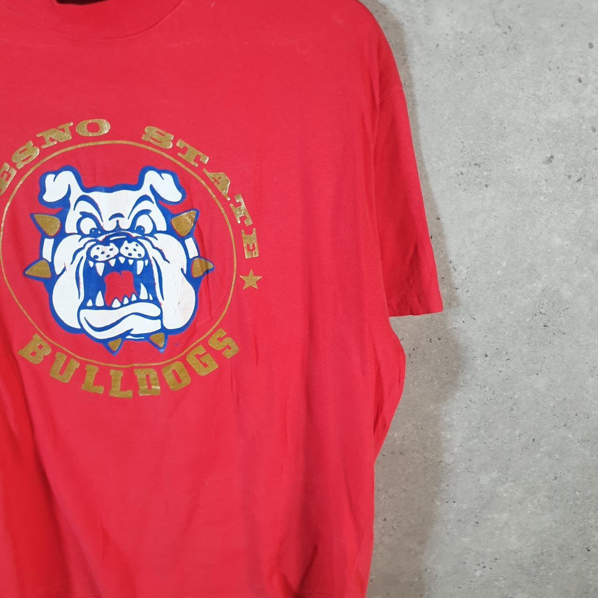 Vintage Hanes Fresno State Bulldogs USA Single Stitch T Shirt Men’s Large Red