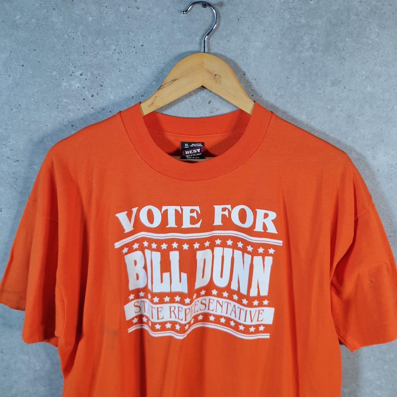 Vintage Fruit of the Loom Bill Dunn State Representative 90s USA Single Stitch T Shirt Men’s XL Orange C8387