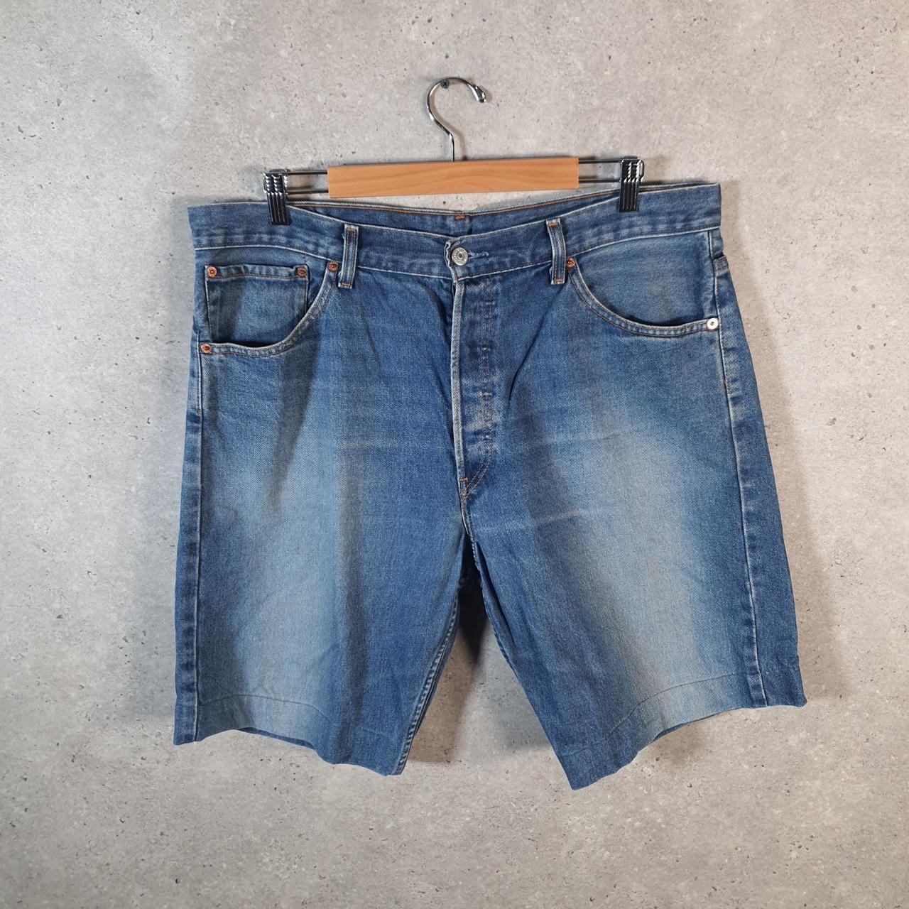 Vintage Levi’s 523 Baggy Shorts Jorts Cargo Mens W38 Blue Relaxed Denim