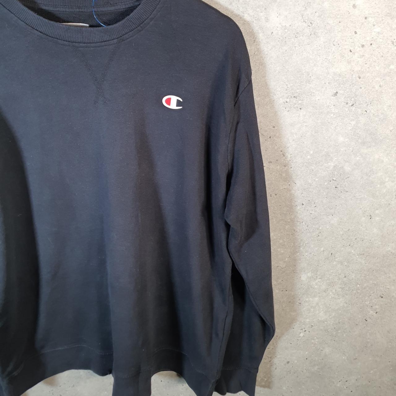 Vintage Champion Sweatshirt Men’s Large Black USA Pullover Spellout Logo