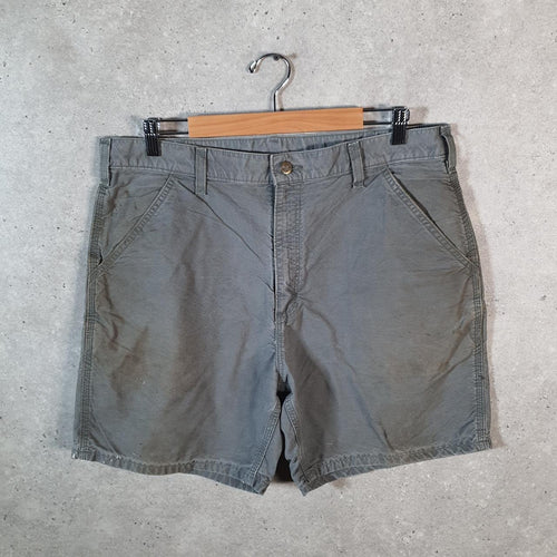 Vintage Carhartt Baggy Carpenter Shorts Jorts Cargo Men’s W36 Grey Relaxed Fit Workwear A4845