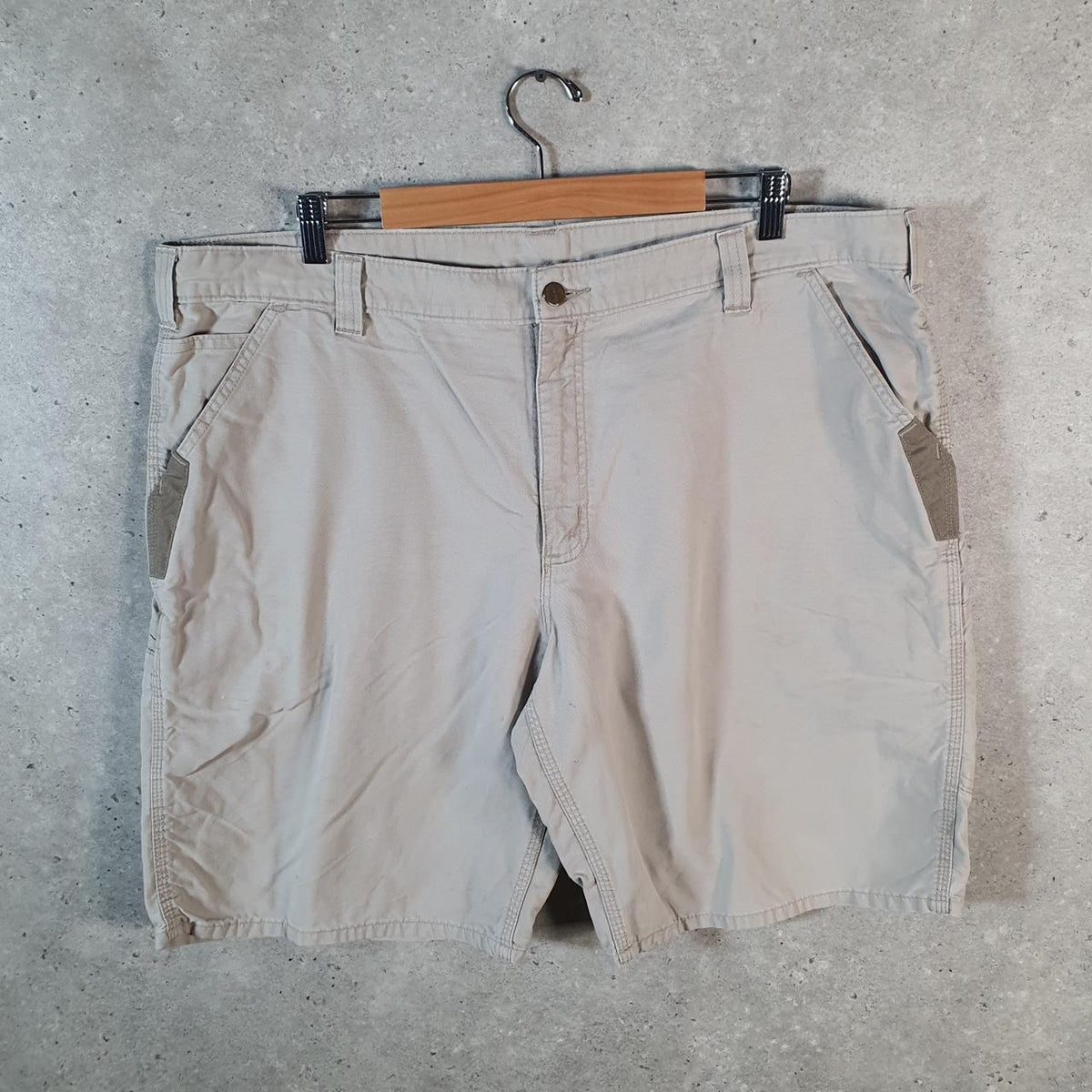Vintage Carhartt Baggy Carpenter Shorts Jorts Cargo Men’s W42 Brown Relaxed Fit Workwear A4707