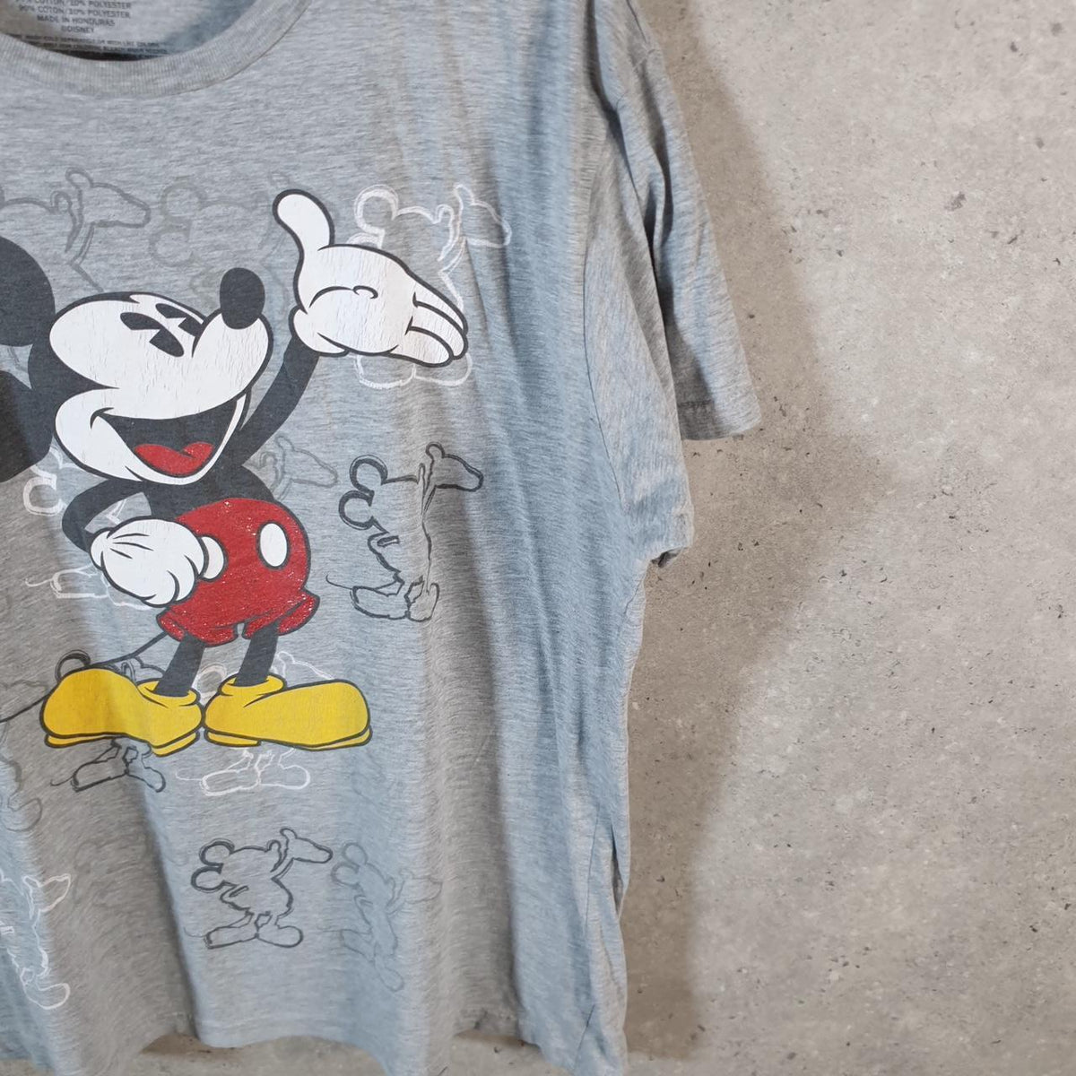 Vintage Disney Land Mickey Mouse T Shirt Womens 2XL Grey Logo Graphic Cartoon