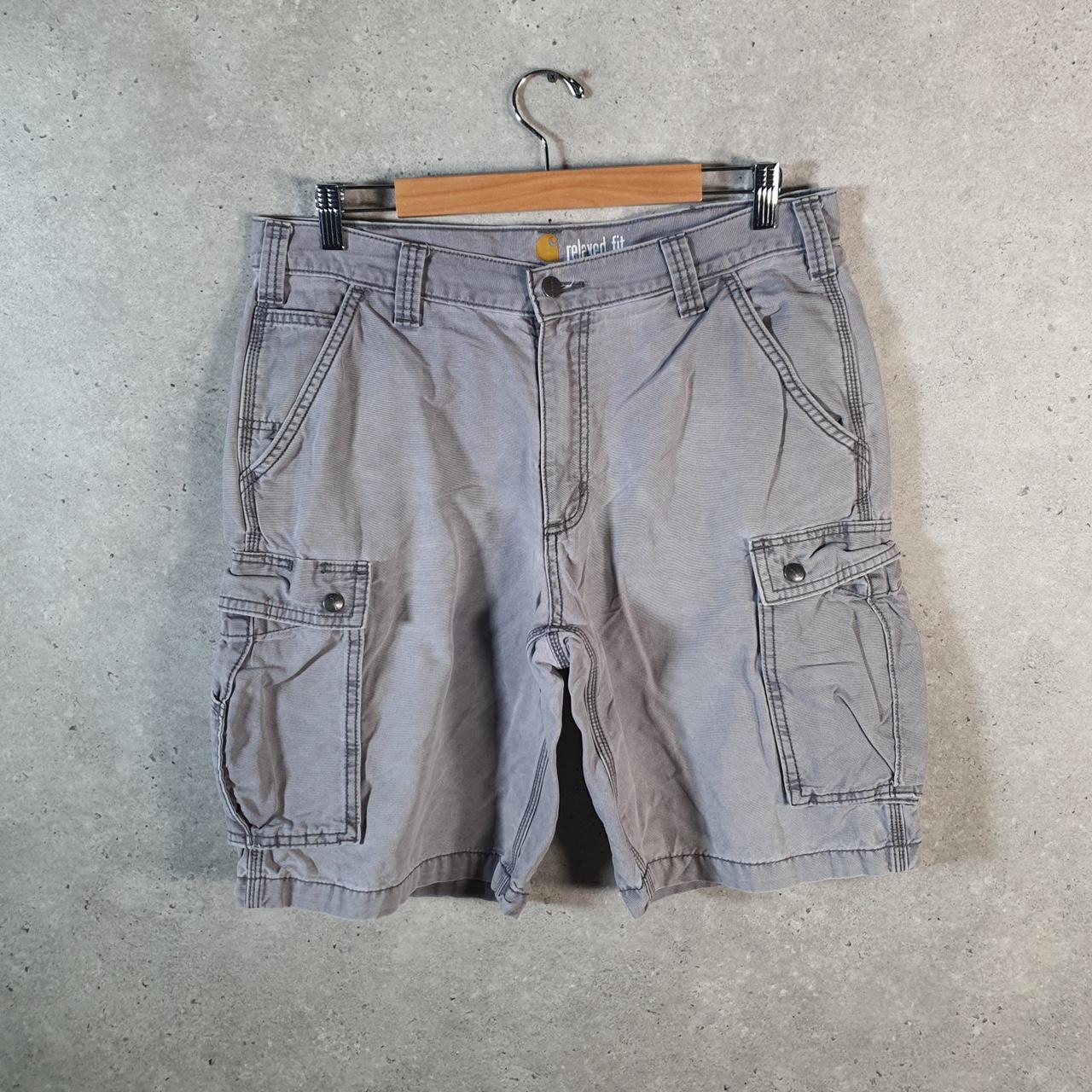 Vintage Carhartt Baggy Carpenter Shorts Jorts Cargo Men’s W36 Grey Relaxed Fit Workwear A4701