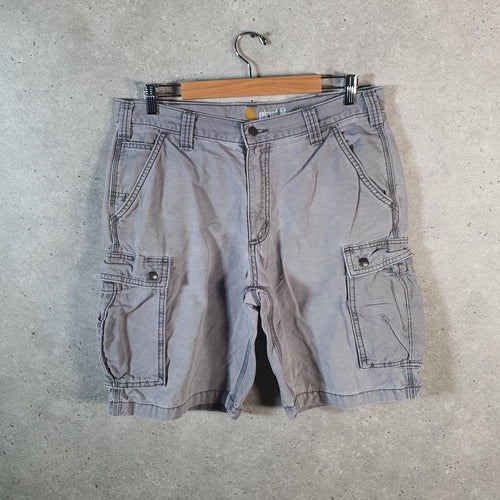 Vintage Carhartt Baggy Carpenter Shorts Jorts Cargo Men’s W36 Grey Relaxed Fit Workwear A4701