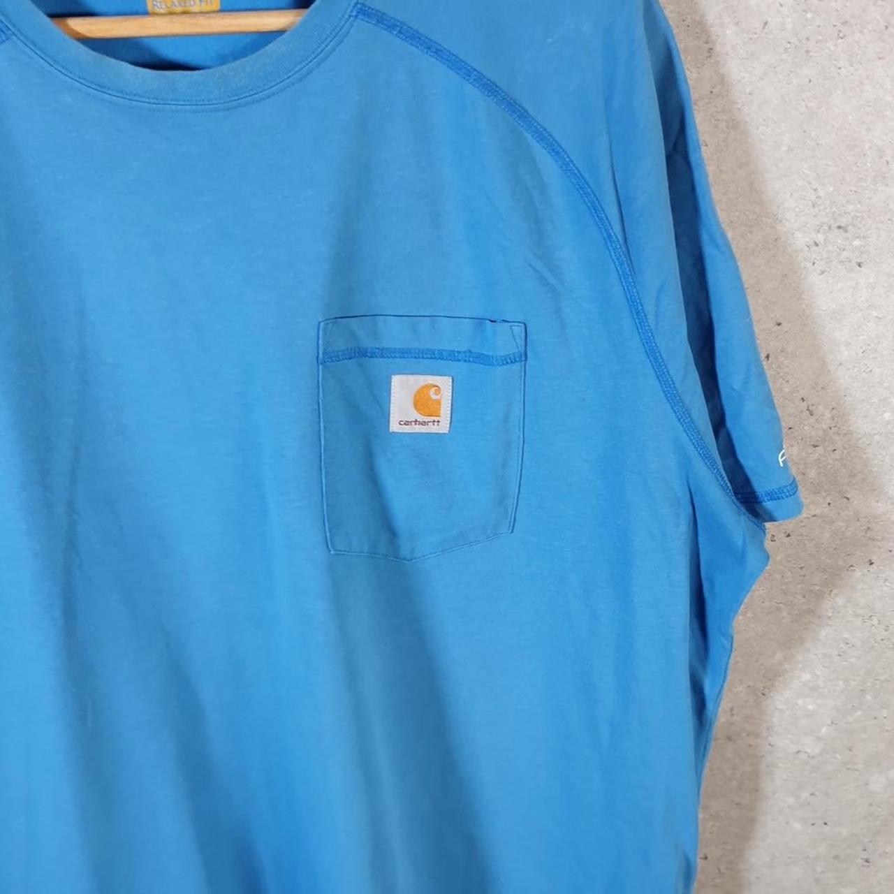 Vintage Carhartt Pocket T Shirt Men’s XL Blue Workwear Chore Utility Relaxed Fit
