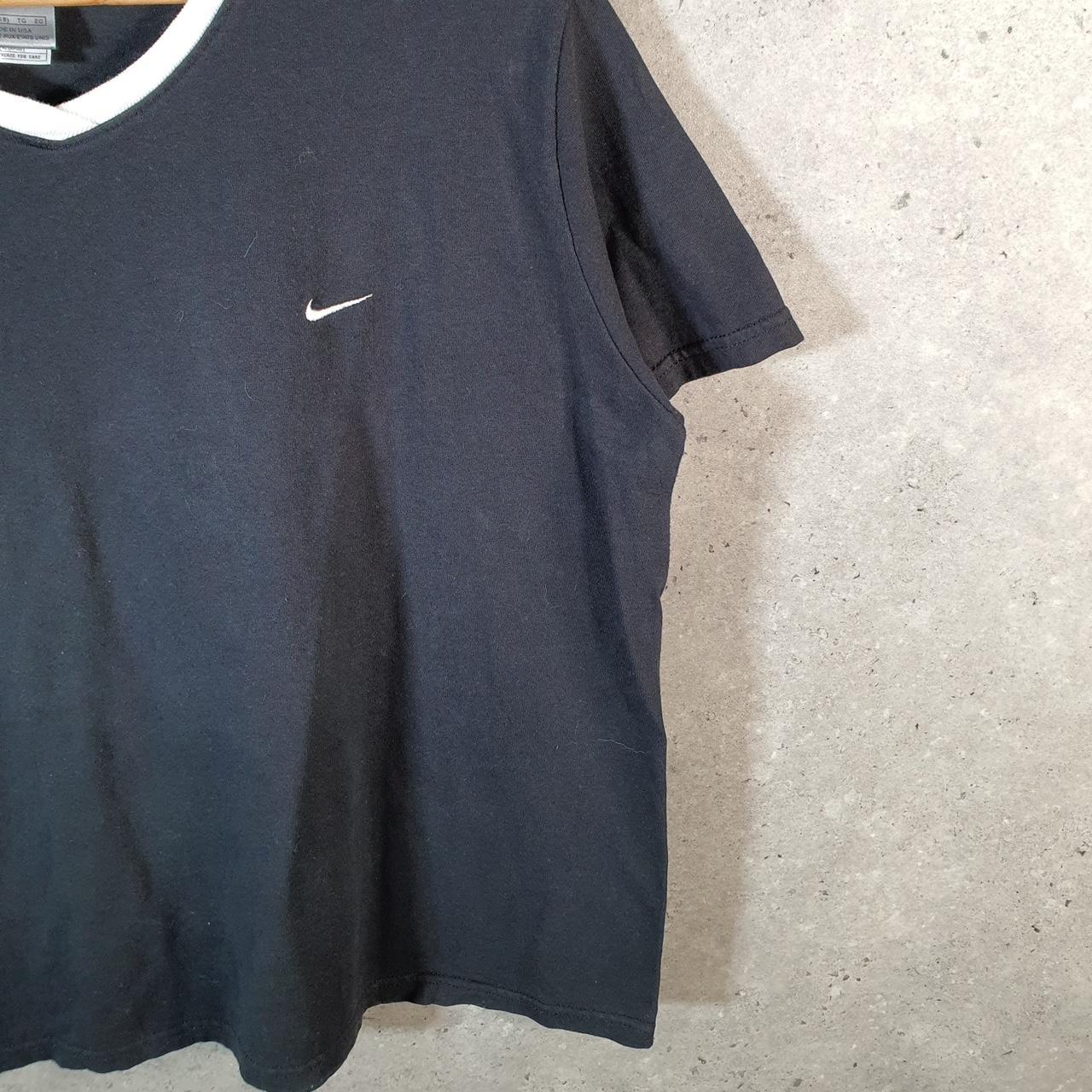 Vintage Nike 90s USA T Shirt Men’s XL Black Embroidered Single Swoosh Logo Athletic Big Fish Vintage