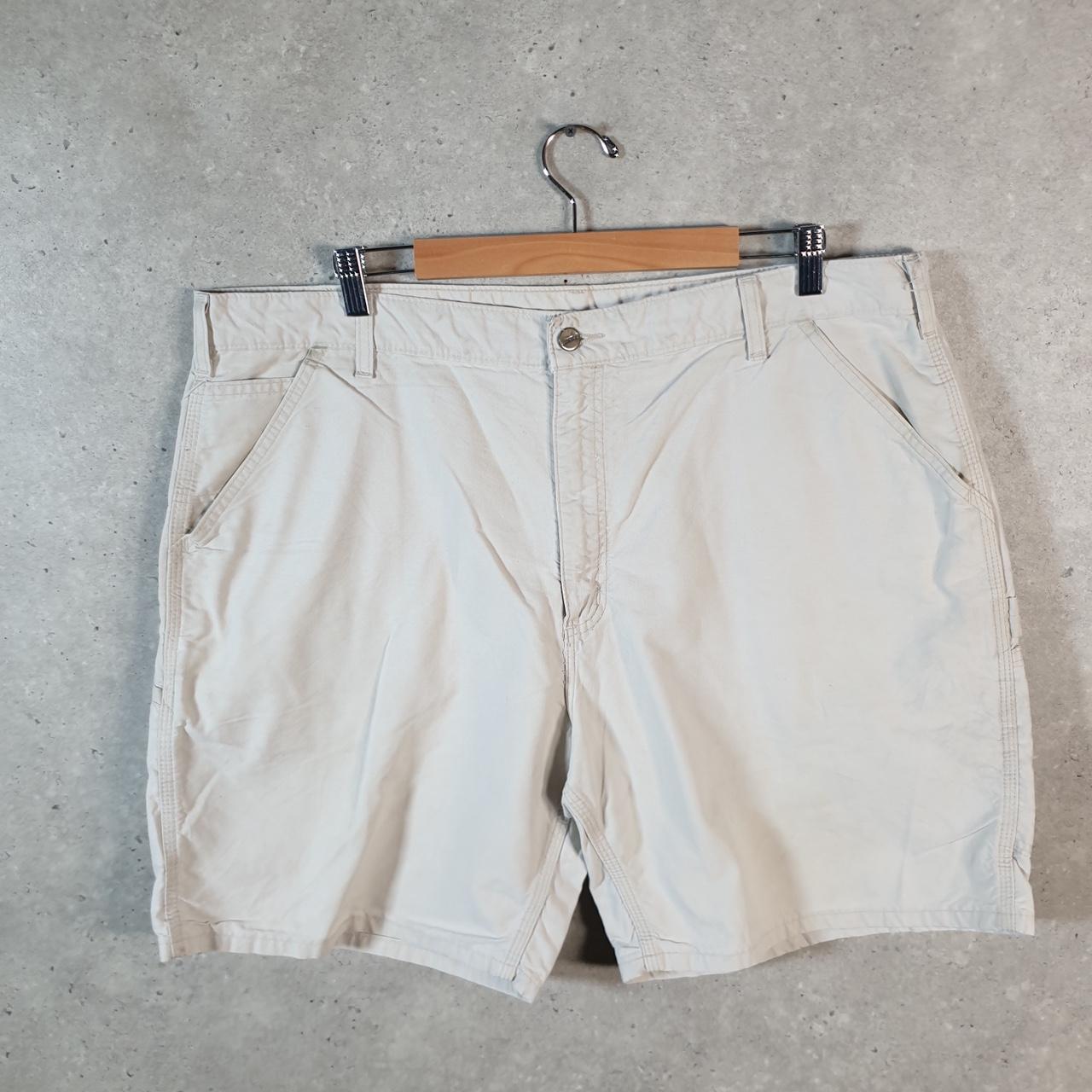 Vintage Carhartt Baggy Carpenter Shorts Jorts Cargo Men’s W42 Beige Original Fit Workwear