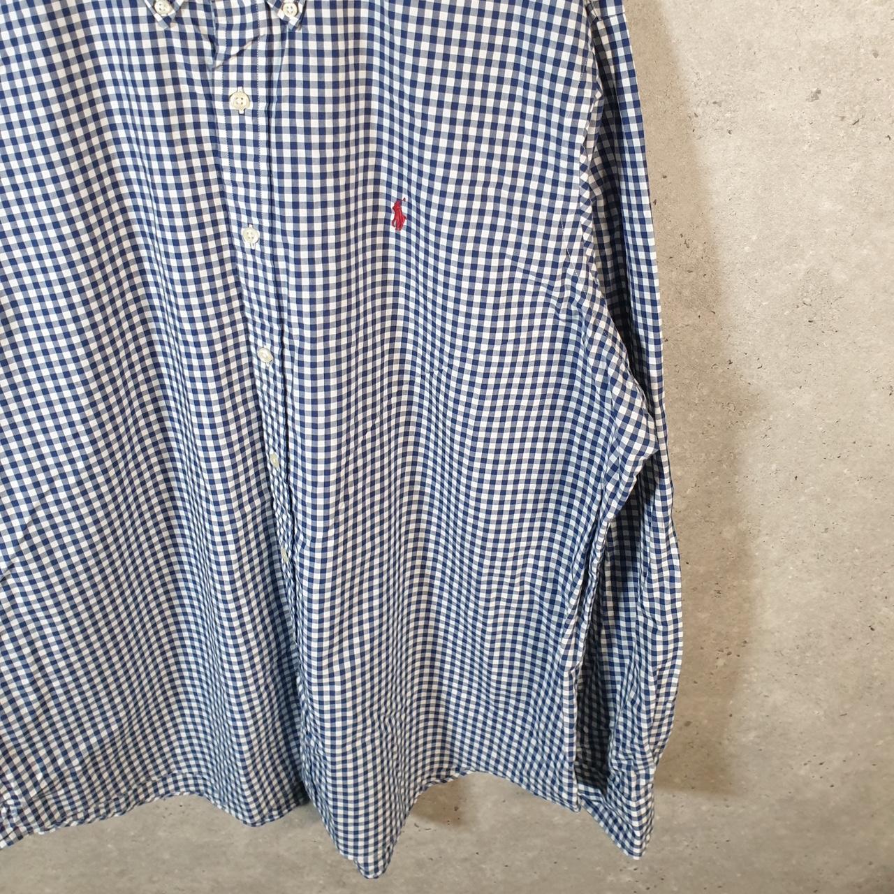 Vintage Ralph Lauren Button Down Shirt Men’s 2XL Blue Custom Fit Cotton Pony