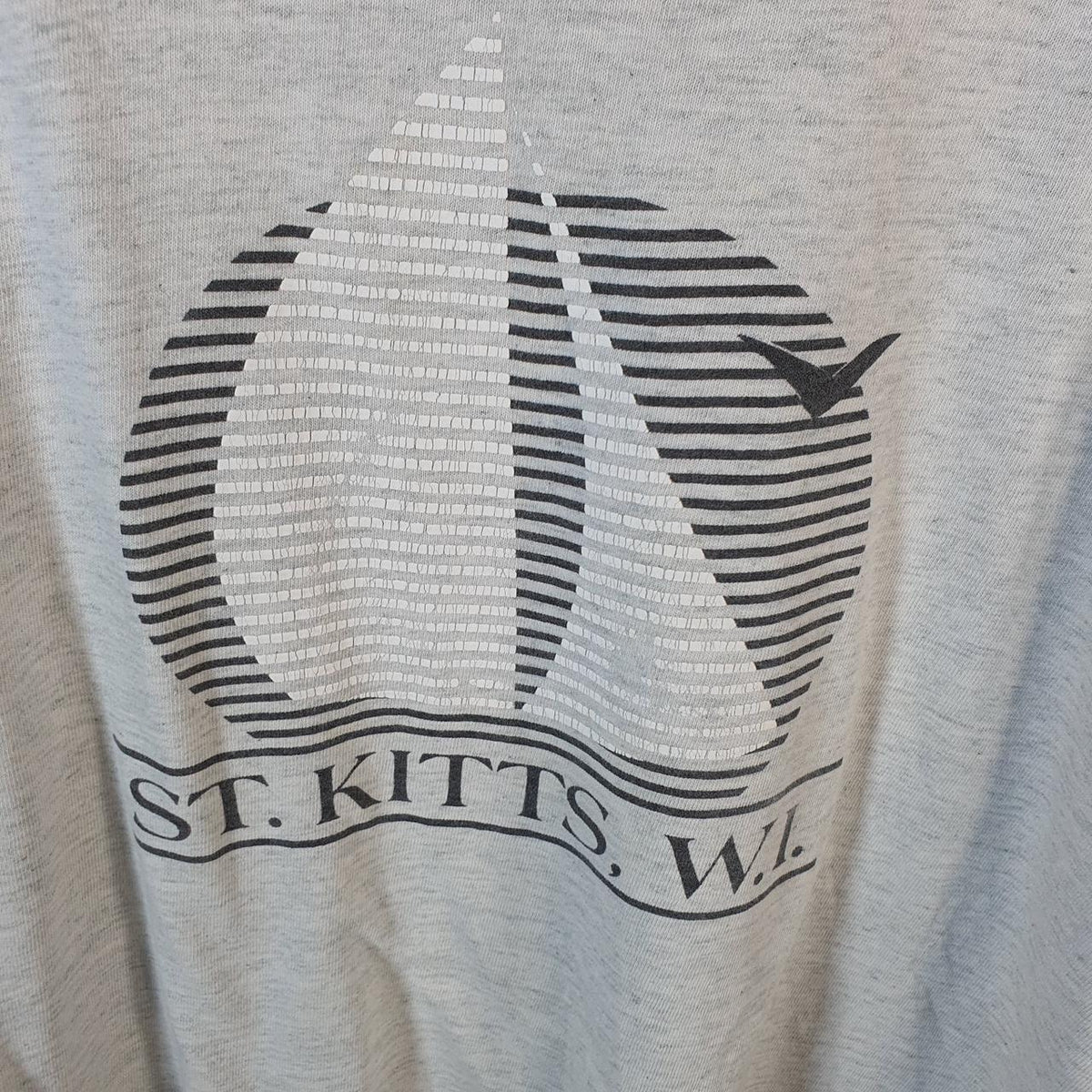 Vintage Fruit Of the Loom St Kitts Sailing Surfind 90s USA Single Stitch Vest Men’s XL Grey Long