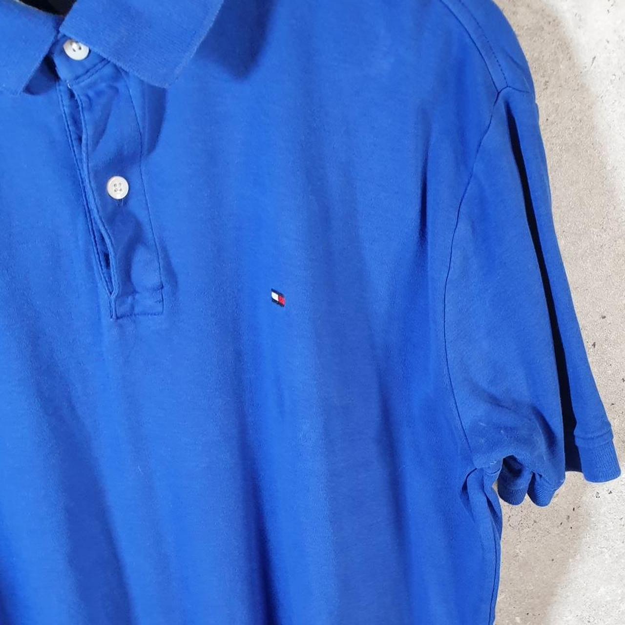 Vintage Tommy Hilfiger Polo Shirt Men’s Large Blue Slim Fit Embroidered Logo