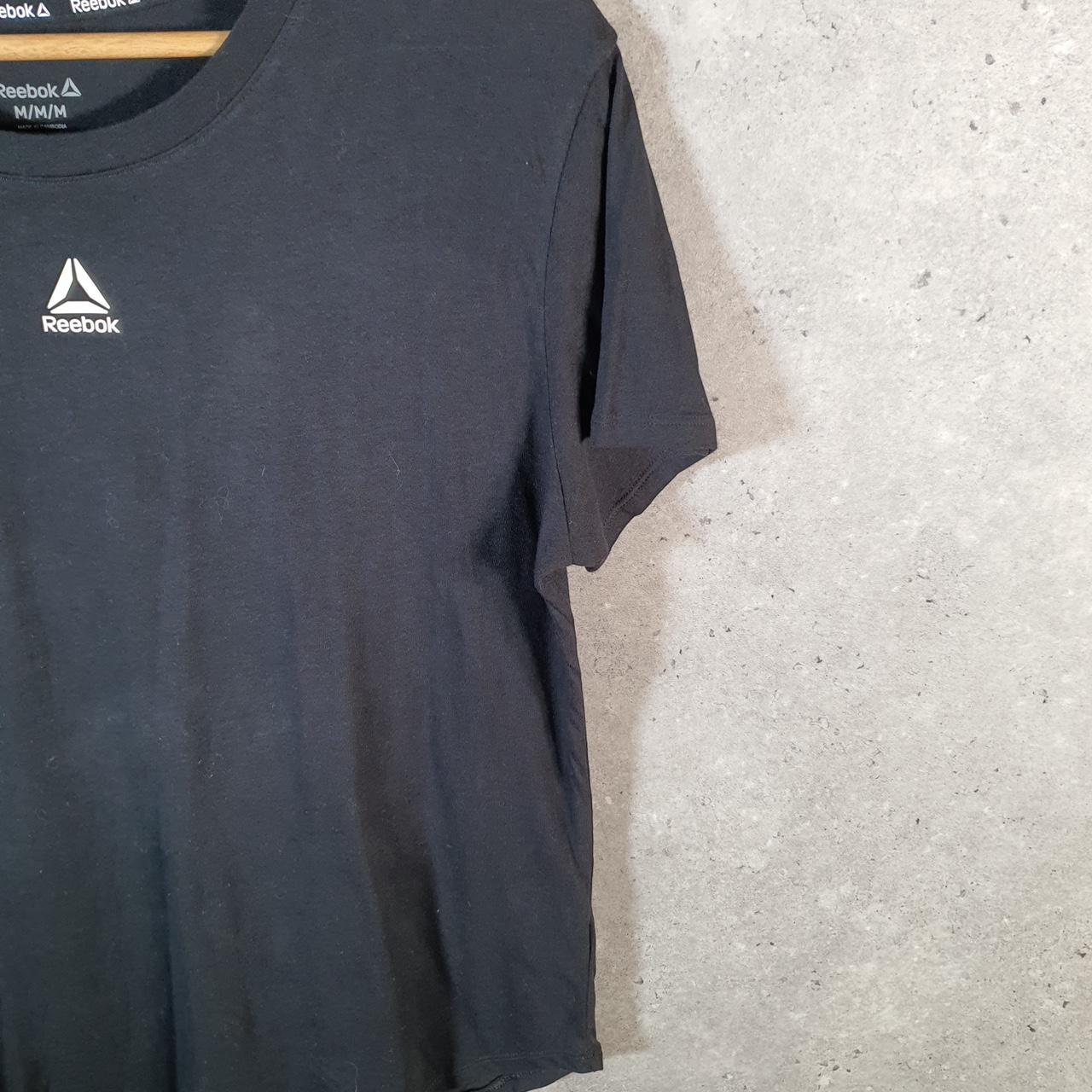 Vintage Reebok 90s Spellout T Shirt Womens Medium Black Logo Athletic