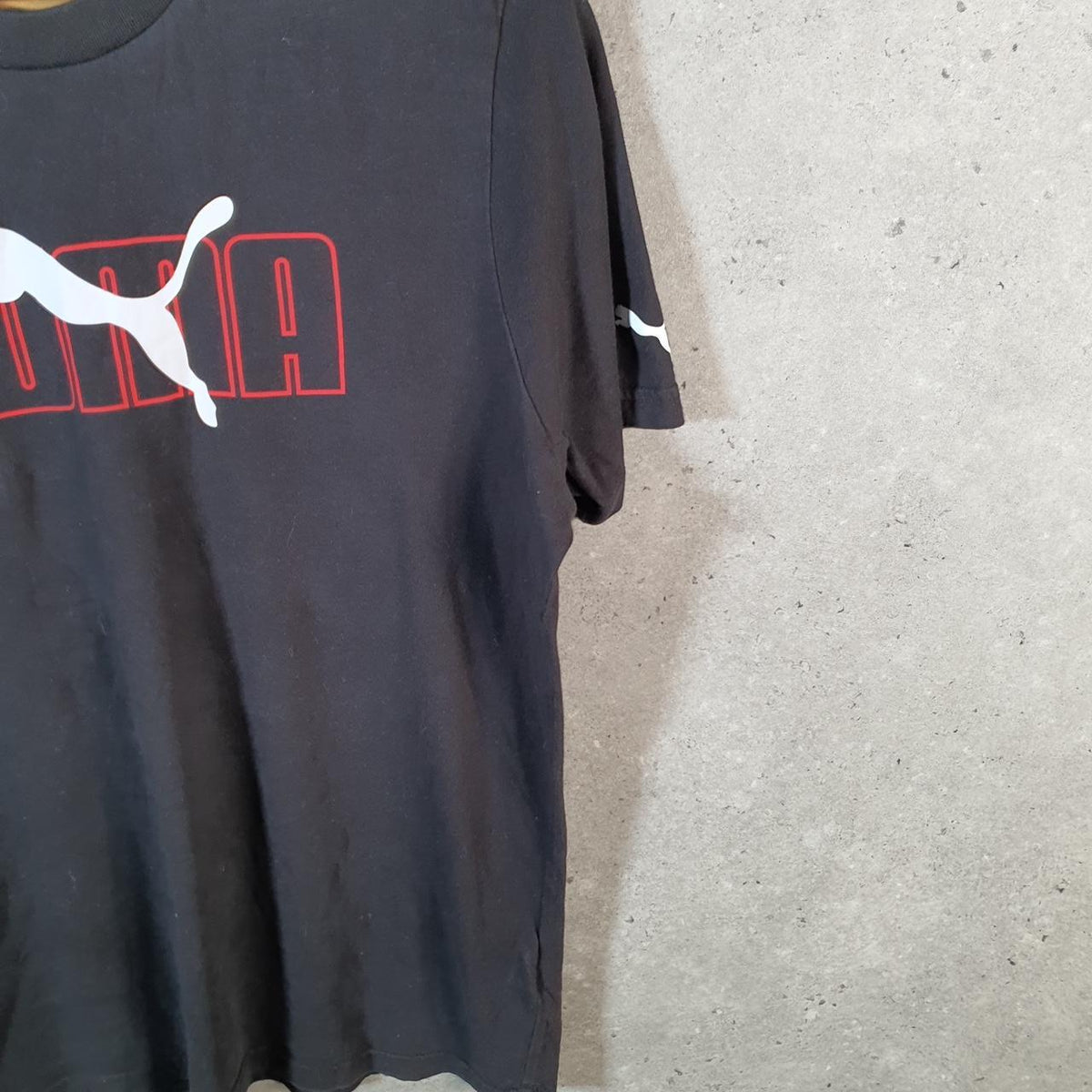 Vintage Puma Spellout T Shirt Men’s Medium Black sports Logo Athletic