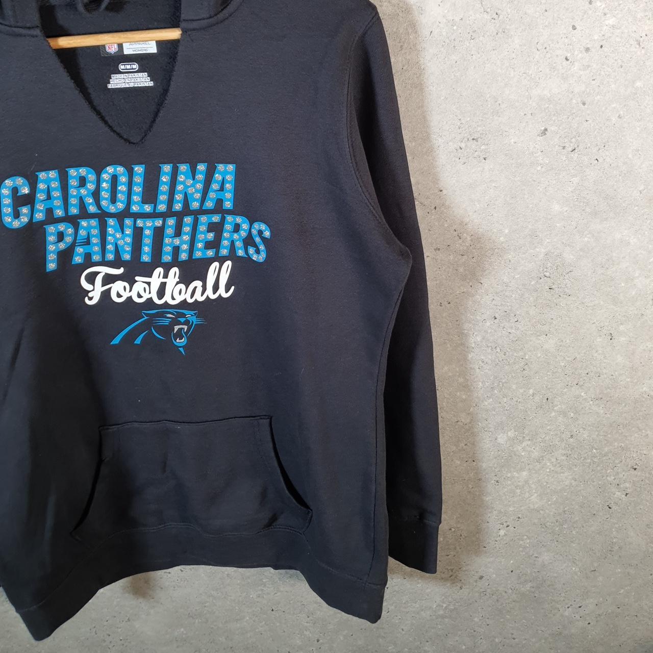 Vintage NFL Carolina Panthers Hoodie Womens Medium Black Pullover USA Pro Sport
