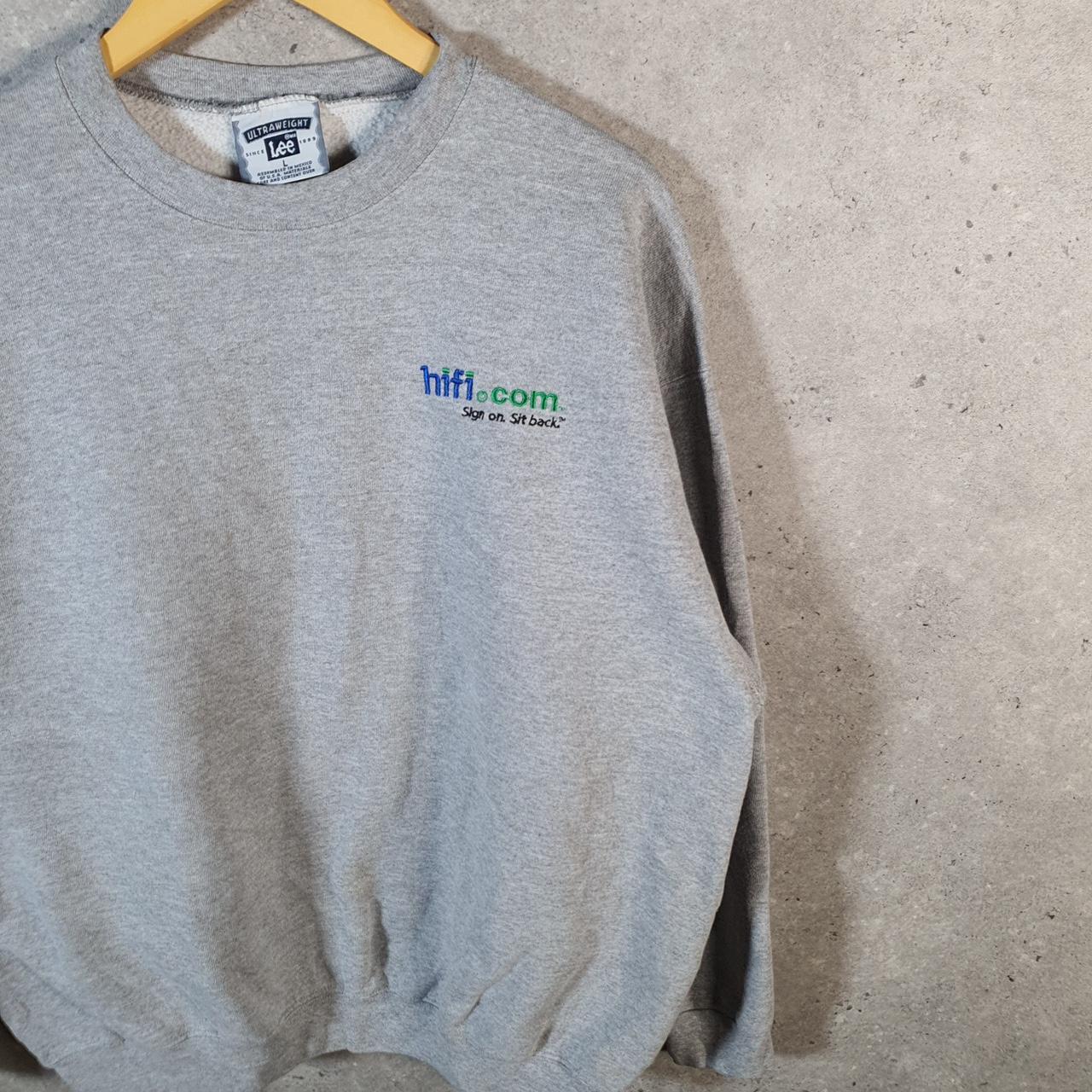 Vintage Lee Ultraweight Sweatshirt Men’s Large Grey USA Hifi.Com Pullover