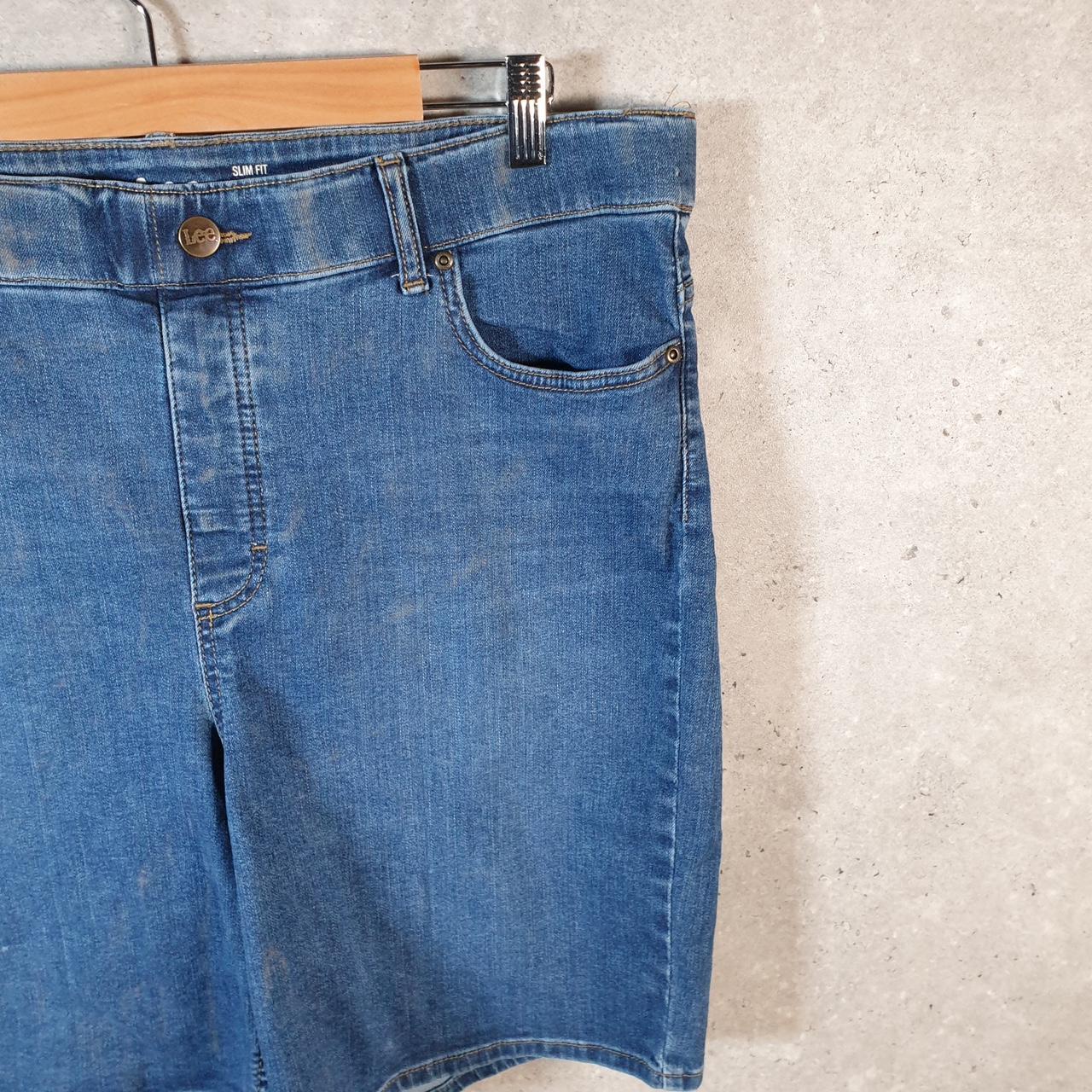 Vintage Lee Baggy Shorts Jorts Cargo Womens W38 Blue Relaxed Denim