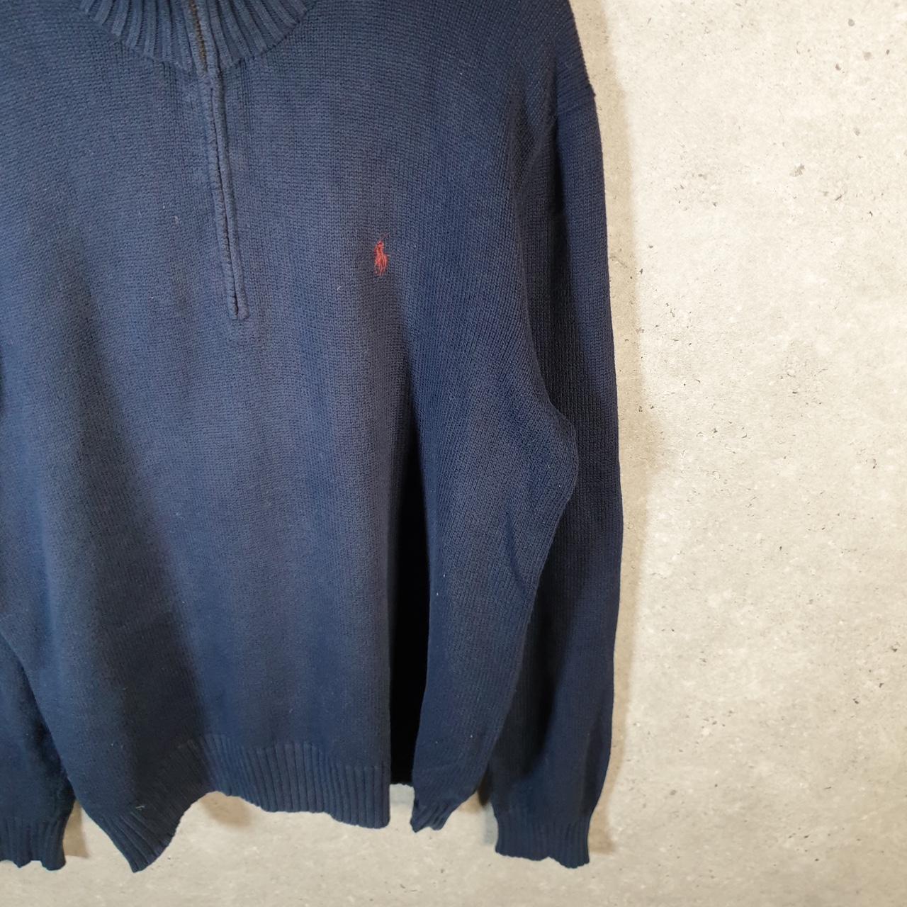 Vintage Ralph Lauren Polo 1/4 Zip Sweatshirt Men’s Large Navy Blue Cotton Pullover Pony