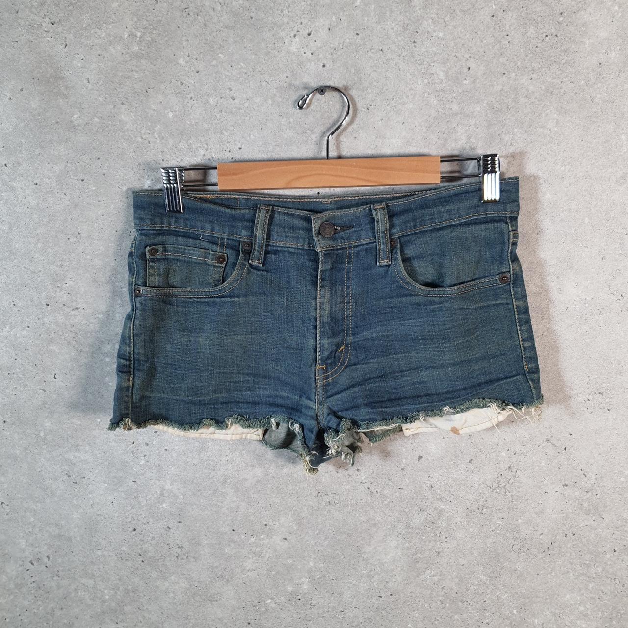 Vintage Levi’s 511 Cut Off Baggy Shorts Jorts Cargo Womens W33 Blue Relaxed Denim A4520