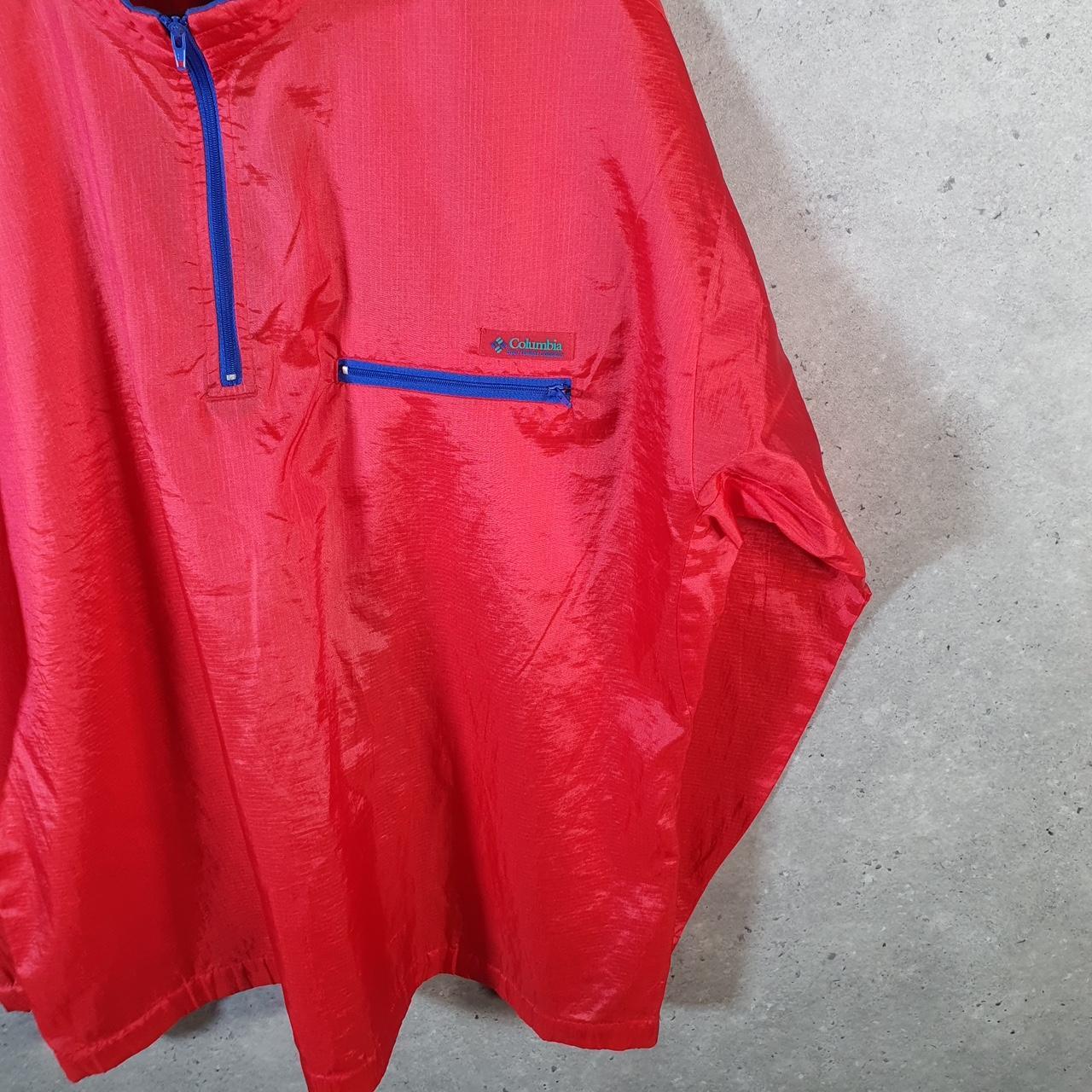 Vintage Columbia 90s 1/4 Zip Windbreaker Track Jacket Mens Large Red USA Athletic