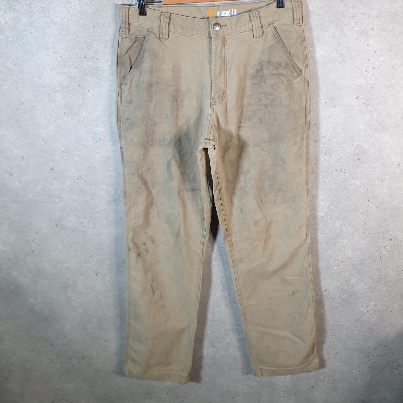 Vintage Carhartt Carpenter Trousers Mens W34 L34 Brown Relaxed Fit Workwear