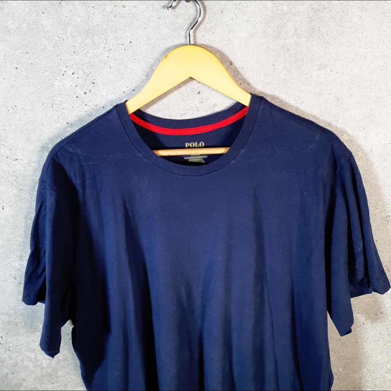 Vintage Ralph Lauren Polo T Shirt Men’s Large Blue Embroidered Pony Classic Fit C9114