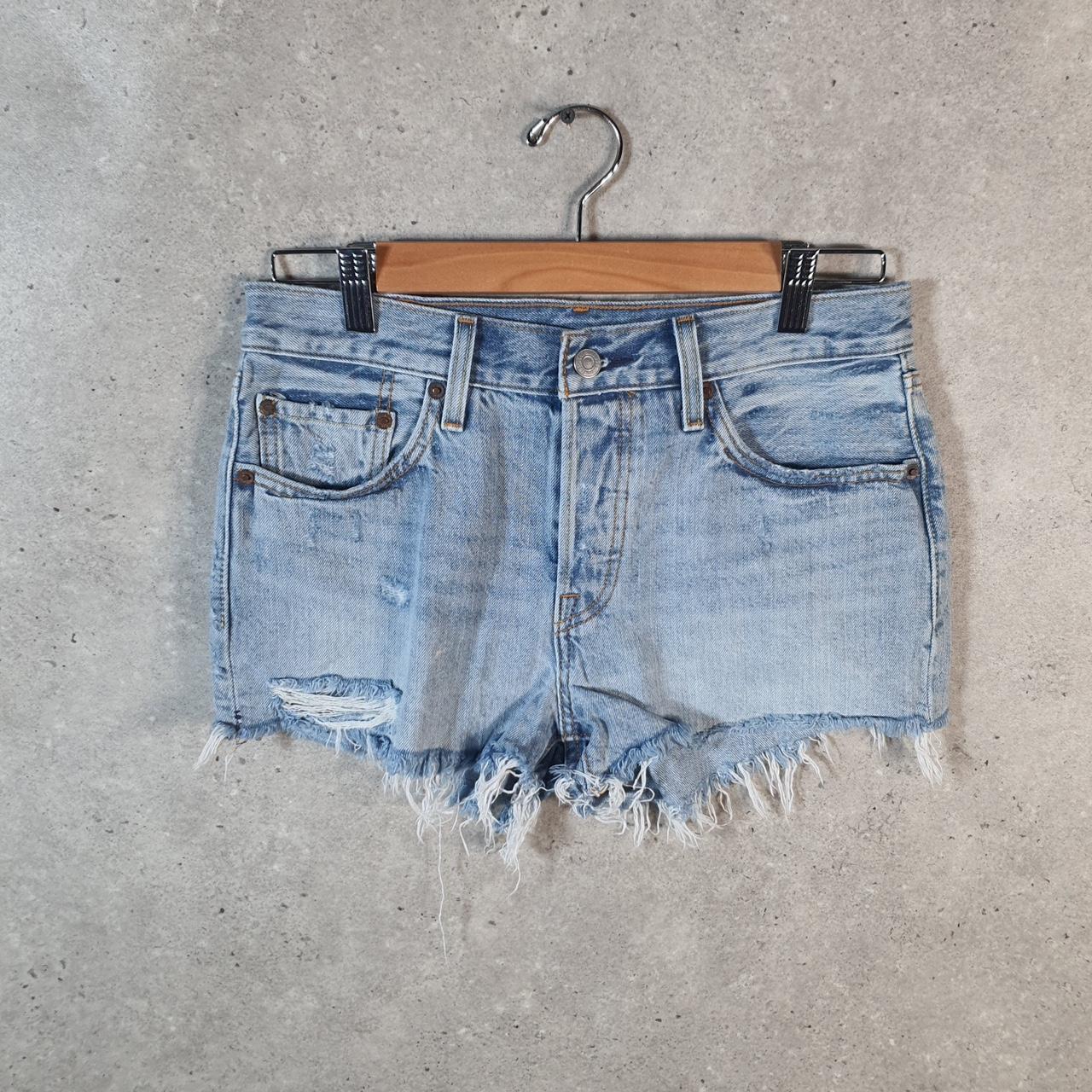Vintage Levi’s 501 Baggy Shorts Jorts Cargo Womens W27 Blue Relaxed Denim