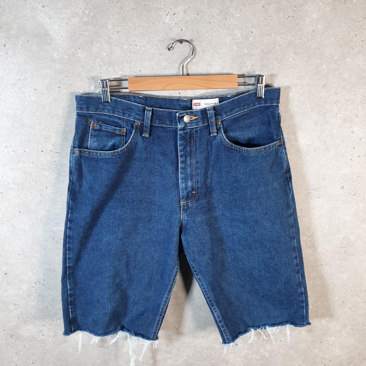 Vintage Wrangler Denim Shorts Jorts Cargo Men’s W34 Blue Baggy Cotton