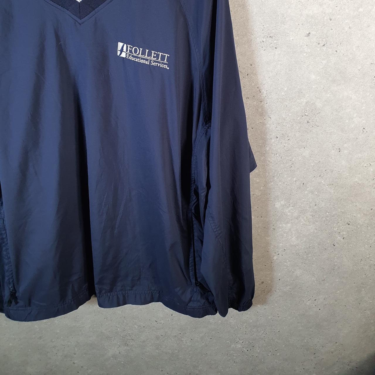Vintage Adidas Golf Shell Track Jumper Jacket Mens XL Navy Blue Three Stripes Pullover