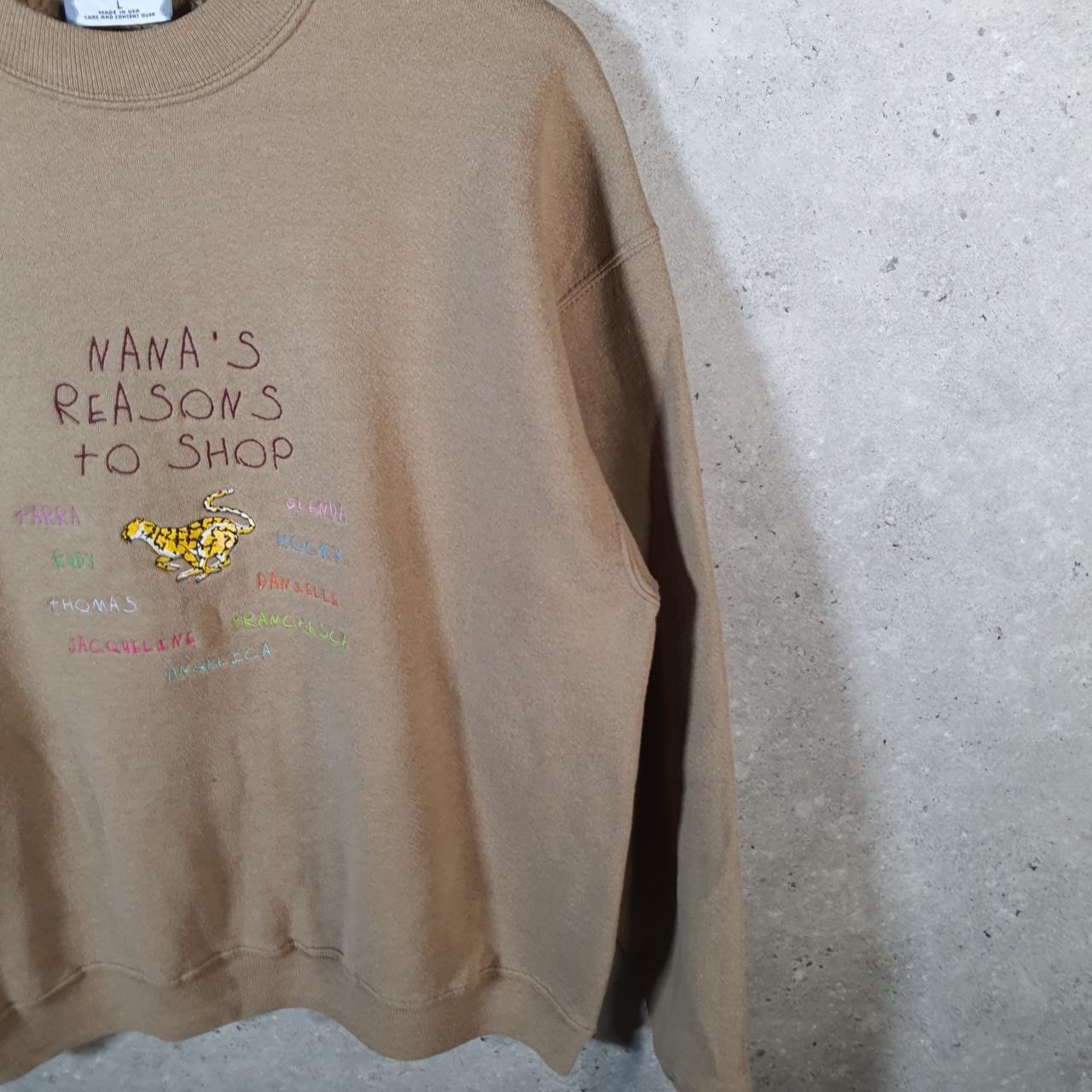 Vintage Lee Heavyweight Sweatshirt Men’s Large Brown USA Nanas Reason To Shop Embroidered