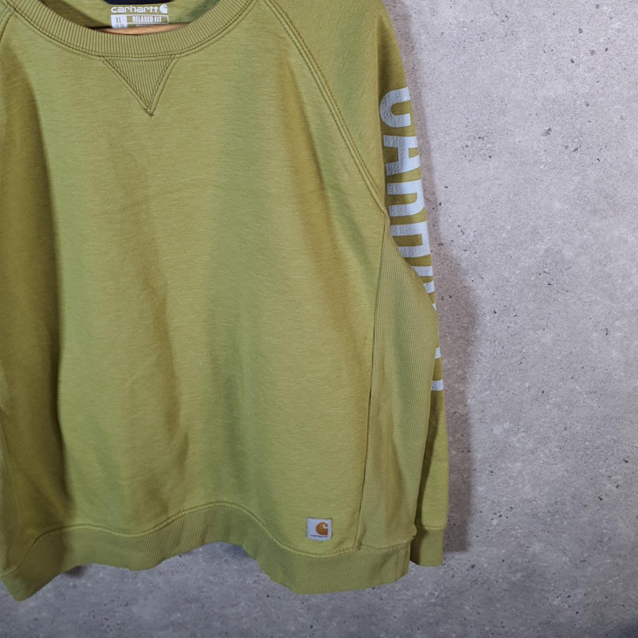 Vintage Carhartt Sweatshirt Womens XL Green Pullover Blank USA Relaxed Fit