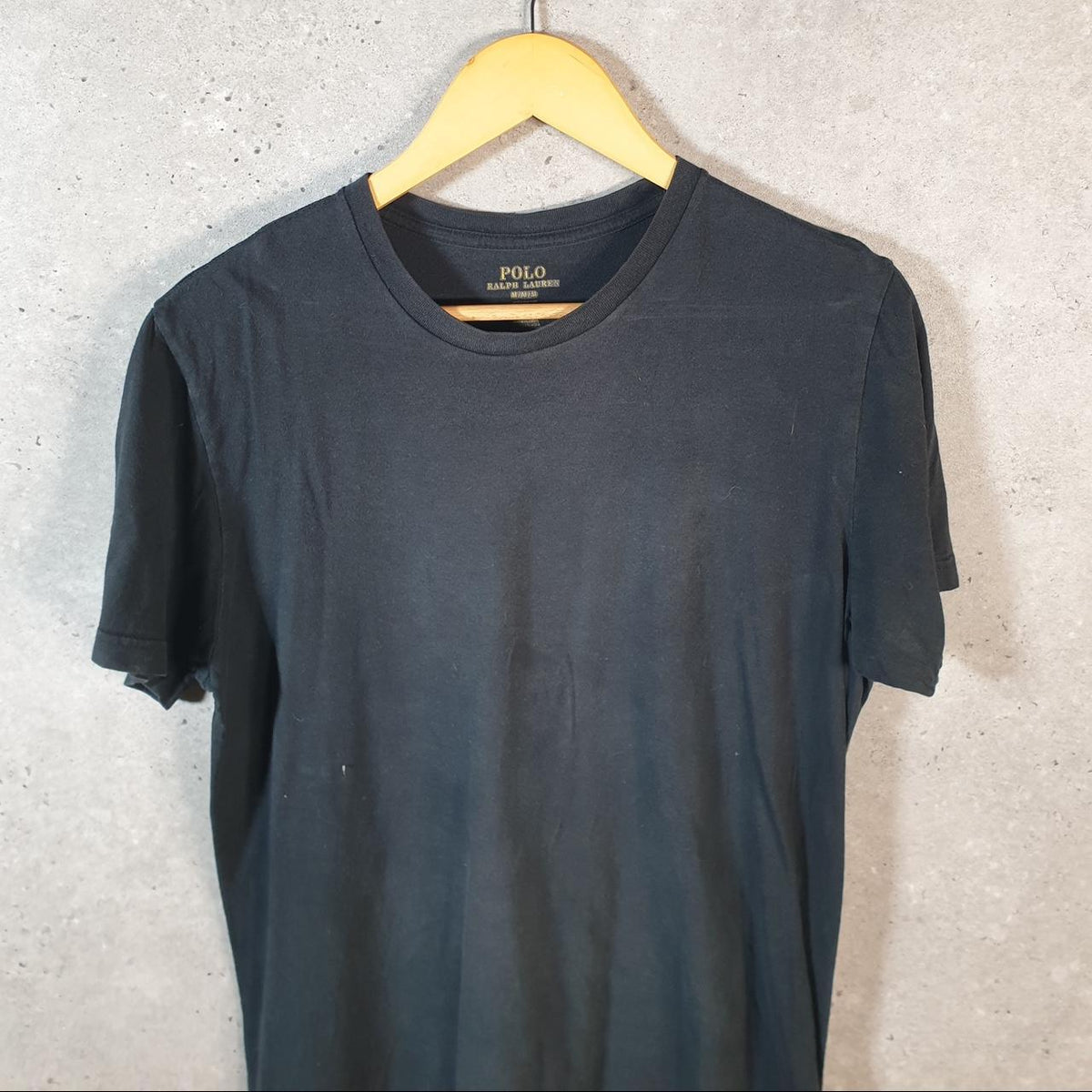 Vintage Ralph Lauren Polo T Shirt Men’s Medium Black Embroidered Classic Fit Pony C9053