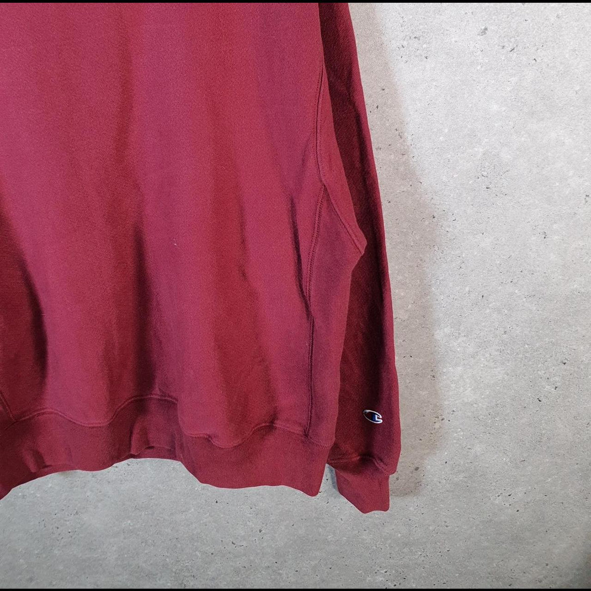 Vintage Champion Reverse Weave Sweatshirt Mens Medium Burgundy Red USA Embroidered