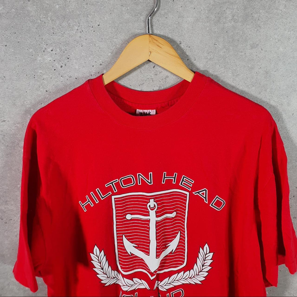 Vintage Hilton Head Island Graphic 90s USA Single Stitch T Shirt Men’s XL Red