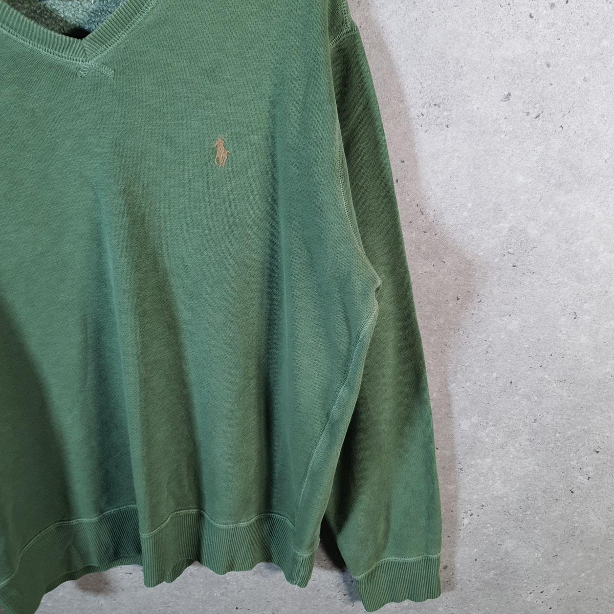 Vintage Ralph Lauren Polo Sweatshirt Men’s Large Green Boxy Baggy Pullover Pony