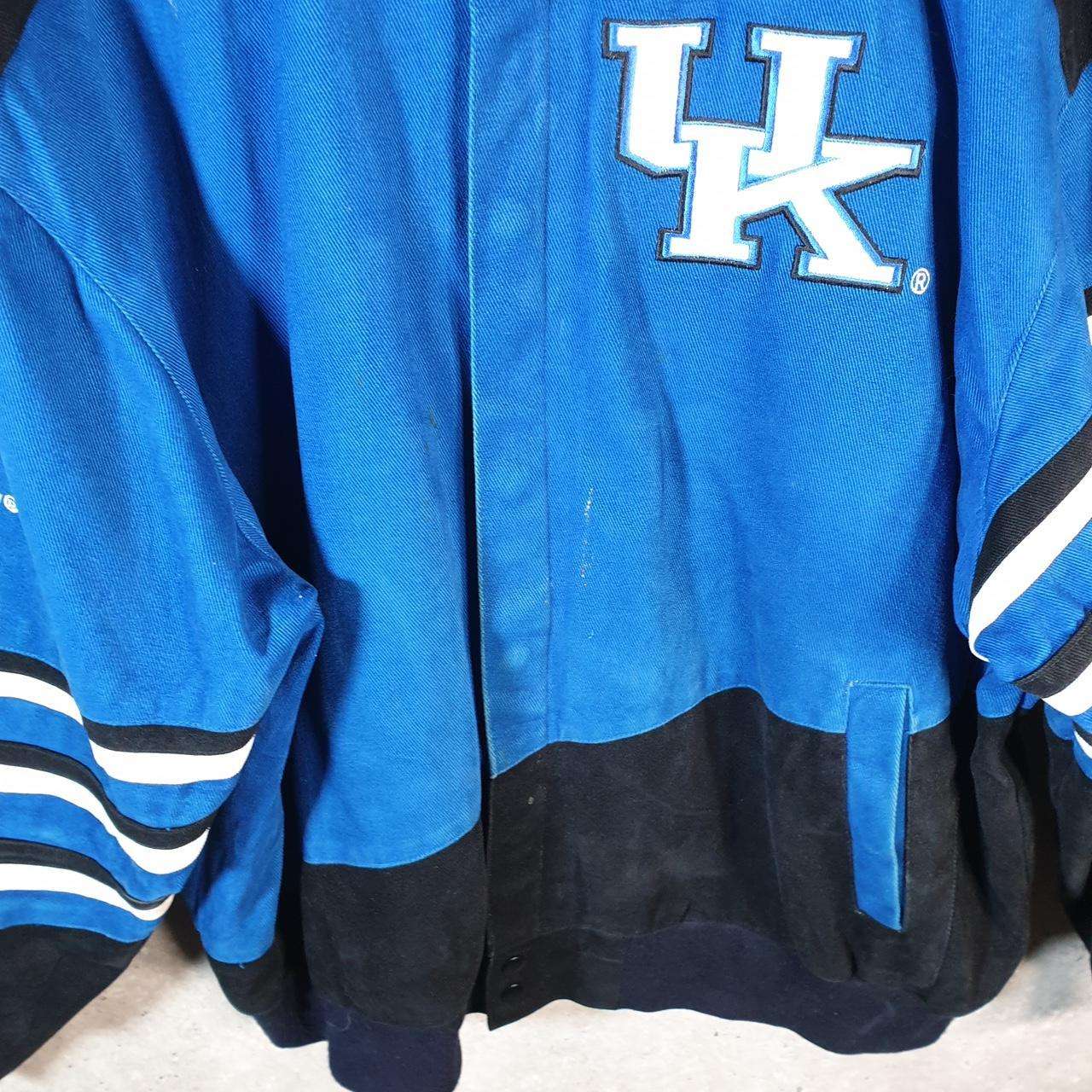 Vintage Leather Gallery Kentucky Wildcats 90s Bomber Jacket Men’s XL Blue Pro Sport Biker USA Big Fish Vintage